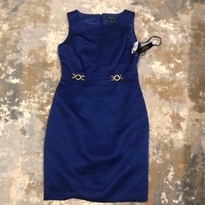 Tahari cobalt blue tailored dress 4p nwt